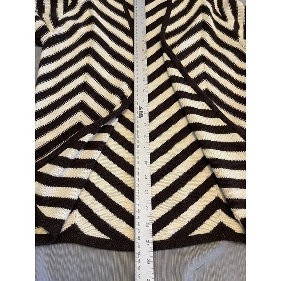 Alfred Dunner Chevron Open Cardigan Beige And Brown Size Small - Picture 6 of 8